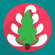 Flat christmas tree icon for web and mobile applications