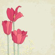 Elegant floral background with red tulips