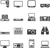 Silhouette Hi-tech equipment icons