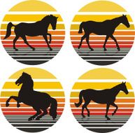 horses silhouettes - background