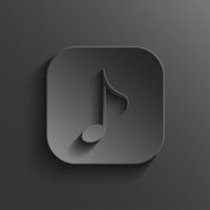 Note icon - vector black app button