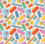 Birthday gift boxes seamless pattern