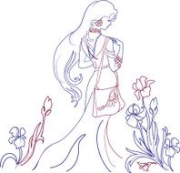 Beautiful woman with lilies N2