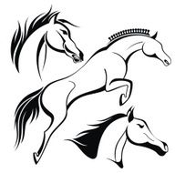 Vector image of horses