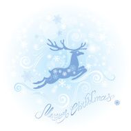 Christmas and New Year card with reindeer