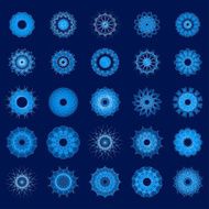 Set of vectors snowflakes N3