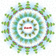 Winter Holidays Pines trees in round lace pattern