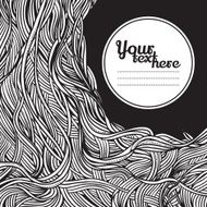 Abstract background in retro style with fantastic roots of trees