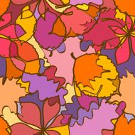 Seamless pattern of autumn leaves N11