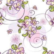 pattern of purple flowers with circles