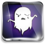 Halloween Ghost Icon Button Application Purple