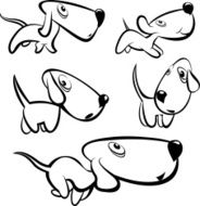 Dog collection - vector Cartoon Line art