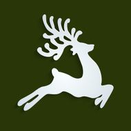 reindeer fly green background