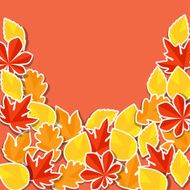 Background with stickers autumn leaves