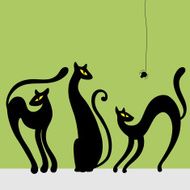Set of black cat silhouettes
