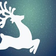 reindeer winter background stars and snow