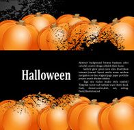 vector grunge background for holiday Halloween with pumpkins