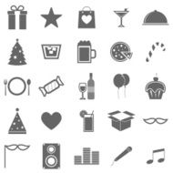 Party icons on white background