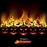 Jack O&#039;Lanterns in front of Flames