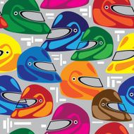 seamless pattern multicolor motorcycle helmet