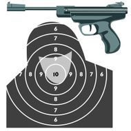 gun against the target
