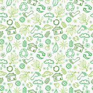 Ecology symbols seamless pattern background