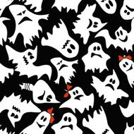 Seamless pattern of white ghosts