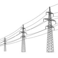 Silhouette of high voltage power lines N2
