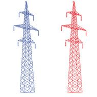 Silhouette of high voltage power lines N3