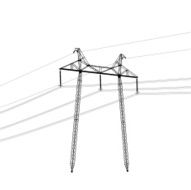 Silhouette of high voltage power lines N6