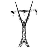 Silhouette of high voltage power lines N7