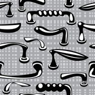 seamless pattern door handless on gray background