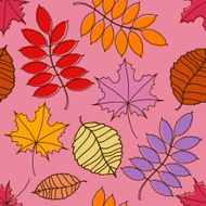 Seamless pattern of autumn leaves N12