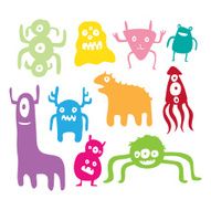 Colorful Monsters Vector Set