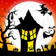 witch house in a full moon night N3