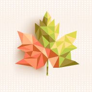 Trendy Fall season abstract geometric elements leaf shape composition