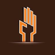 Abstract orange hand