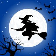 Witch Flying Over The Moon N5