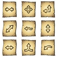 Arrows web icons papyrus series
