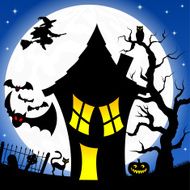 witch house in a full moon night N4