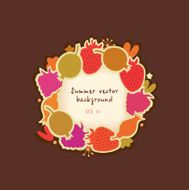 Summer round banner with berries