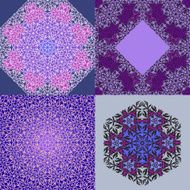 Set of lace floral ornament cards N2