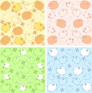 pattern with lambs