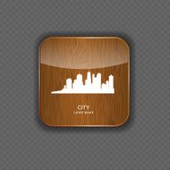 City wood application icons vector illustration