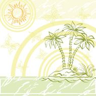 Exotic background island a with palm