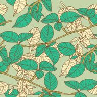 Branch with green leafs