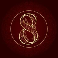 Vintage floral number 8