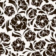 Seamless pattern with abstract flowers and leaves Vector illustration