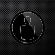 User icon on black technology background