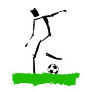 Soccer player kicks the ball N7